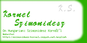 kornel szimonidesz business card